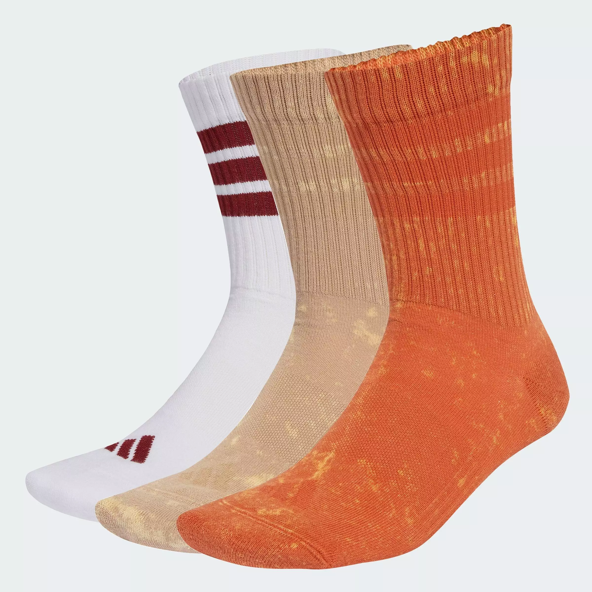Lifestyle Stonewash Crew Socks 3 Pairs Unisex Orange KC5725