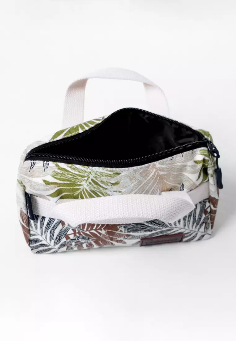 Pamole Pouch Kosmetik Bahan Kanvas Penutup Resleting - Leaf Green