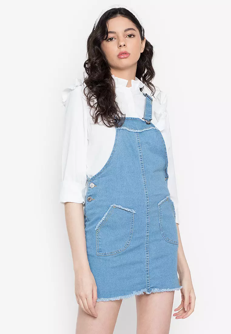 Denim overall top skirt quality