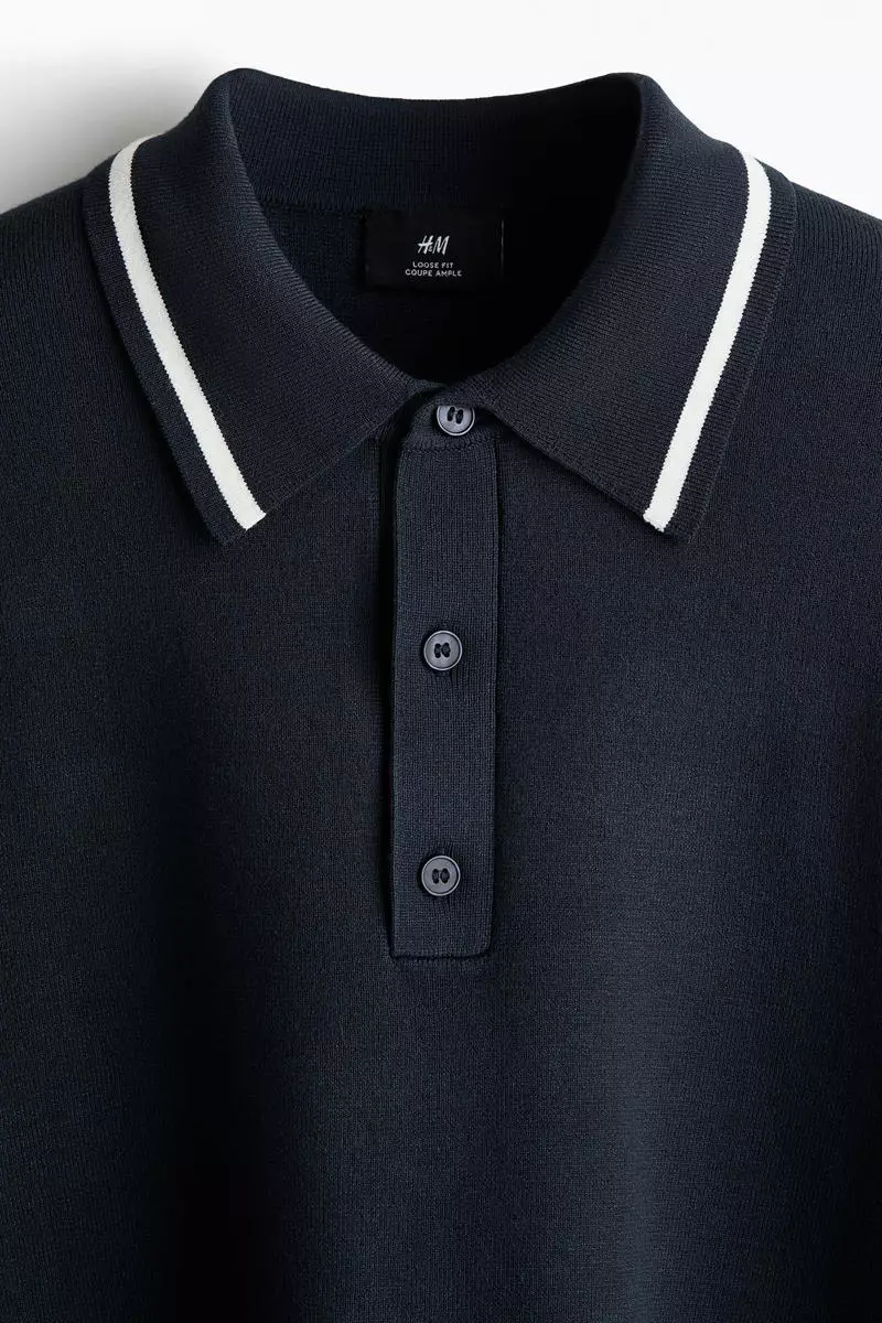 Loose Fit Fine-knit polo shirt