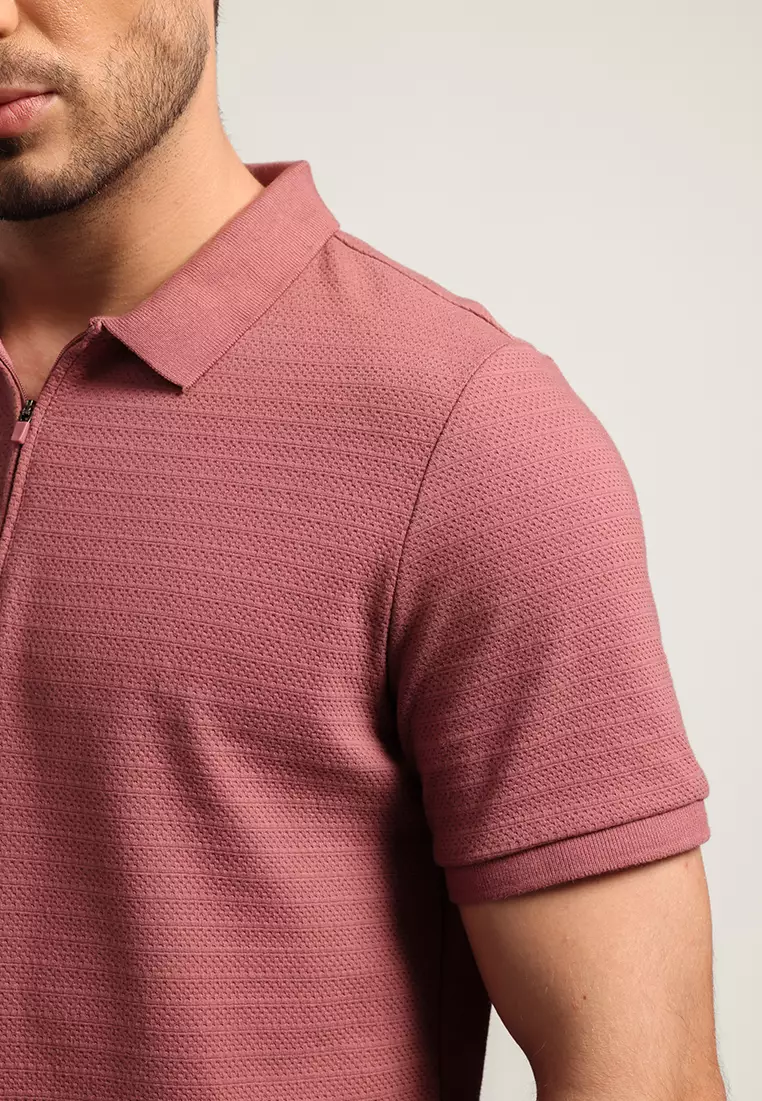 MOC Kaos Polo Lengan Pendek Pria Leo - Maroon