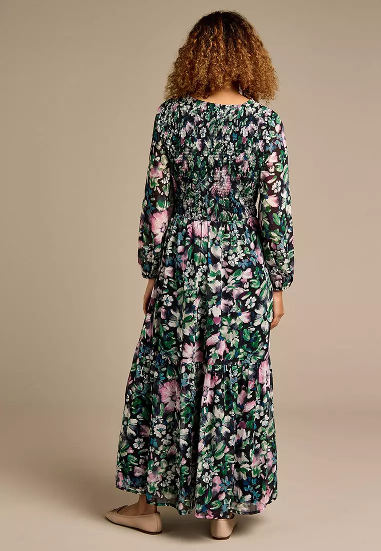 Sasha Floral Printed Tiered Maxi Dress