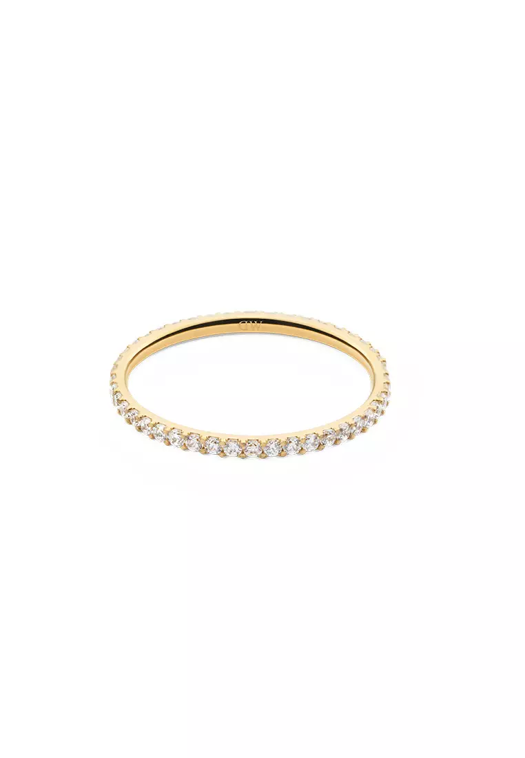 Mirelle Eternity Ring 1.4mm Gold Unisex Ring for women and men stainless steel crystal Ring DW Official Authentic Original Cincin perempuan lelaki DW