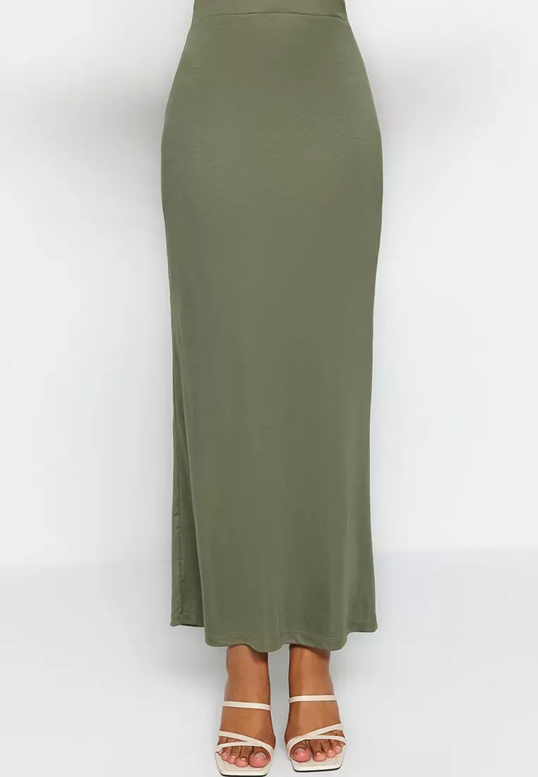 Maxi High Waist Flexible Knitted Skirt