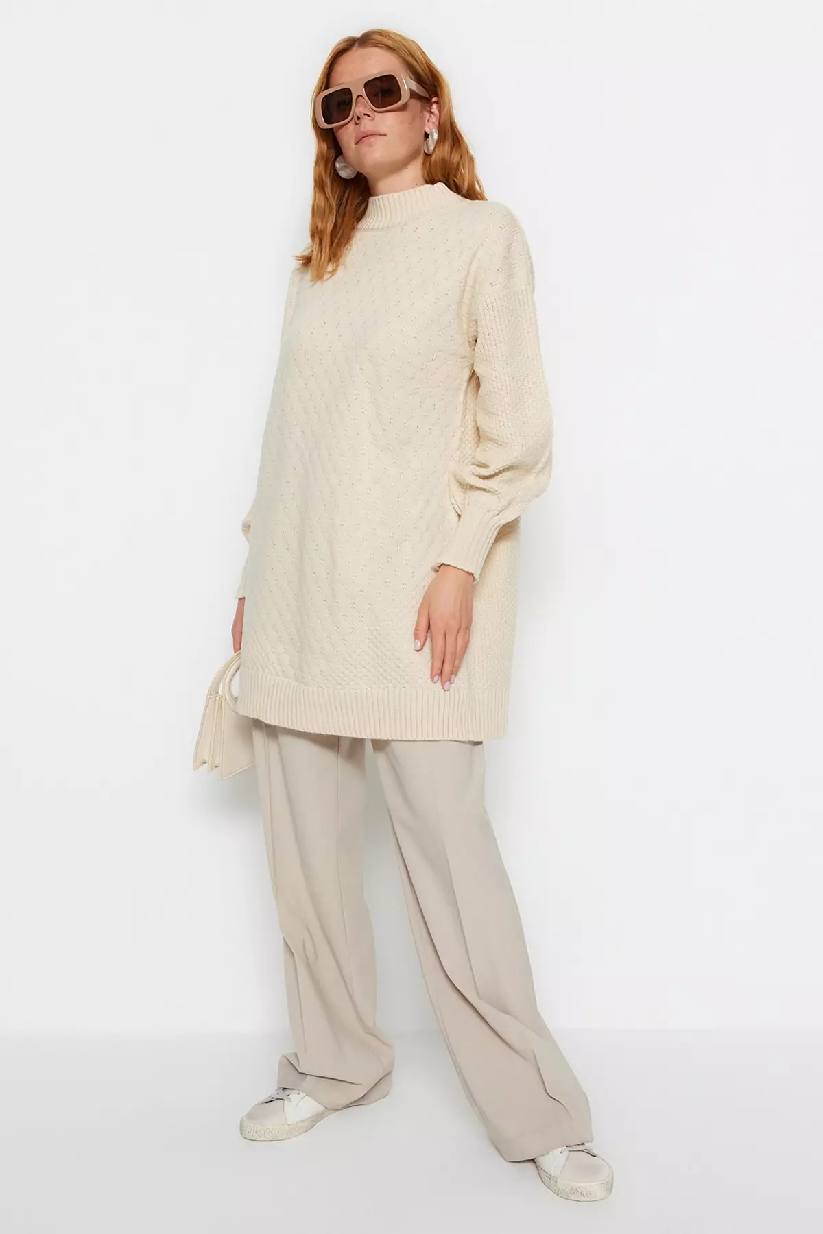 Honeycomb Pattern Knitwear Sweater