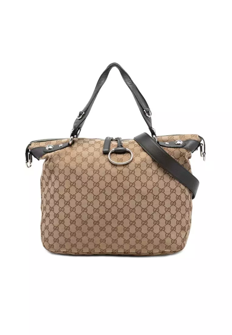 Buy Gucci Pre-Loved Gucci Large Gg Canvas Icon Bit Satchel 2026