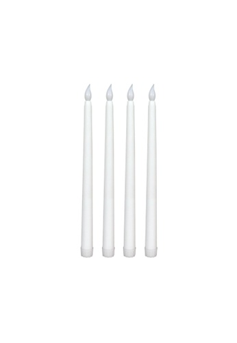 DILAS HOME 4pc LED Light Taper Candle Set (White) 83A9DESBC58F3AGS_1