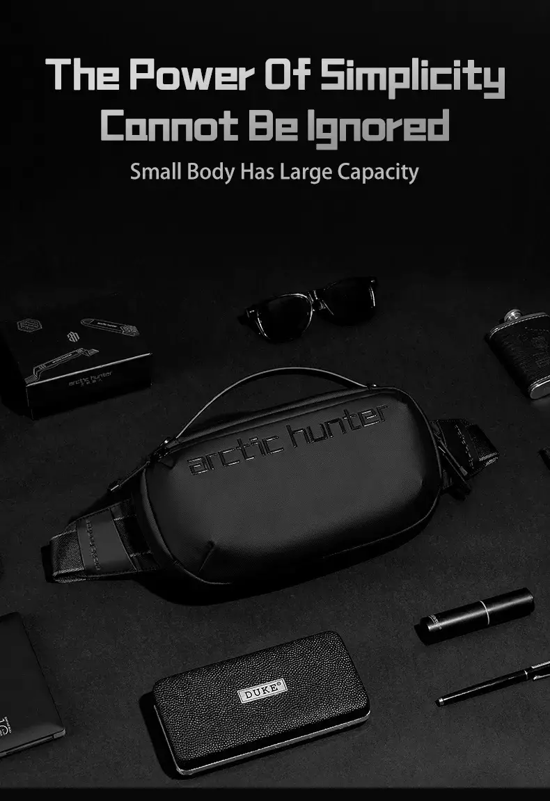 Arctic Hunter Y00020 Tas Selempang Pria WaistBag Pria Sling Bag Pria - BLACK