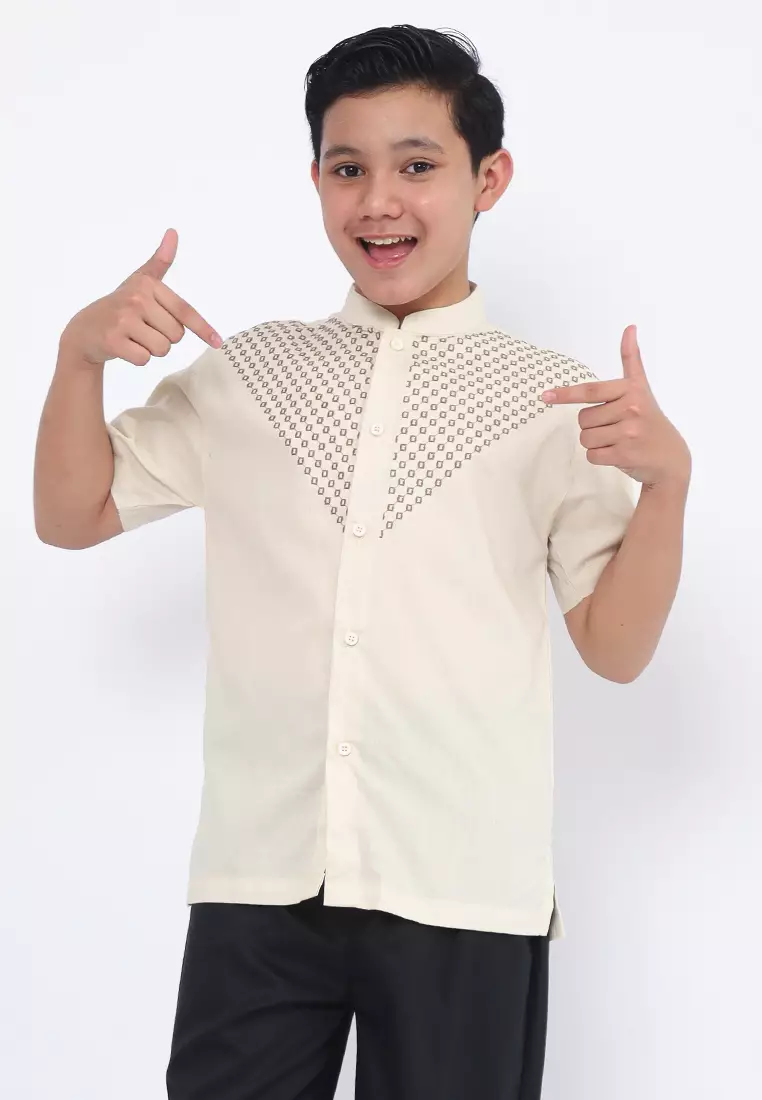 Baju Koko Set Anak Laki Diamond Cream - MODERN