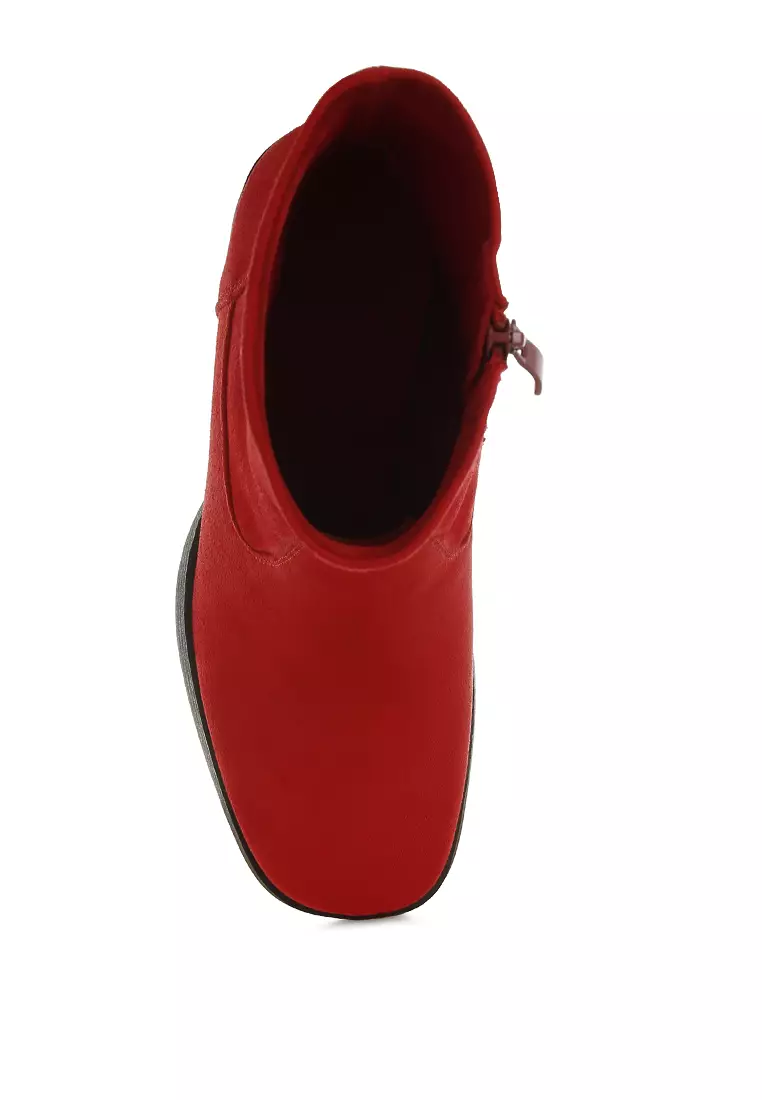 Sepatu Bot Kaus Kaki Mikrofiber Warna Merah