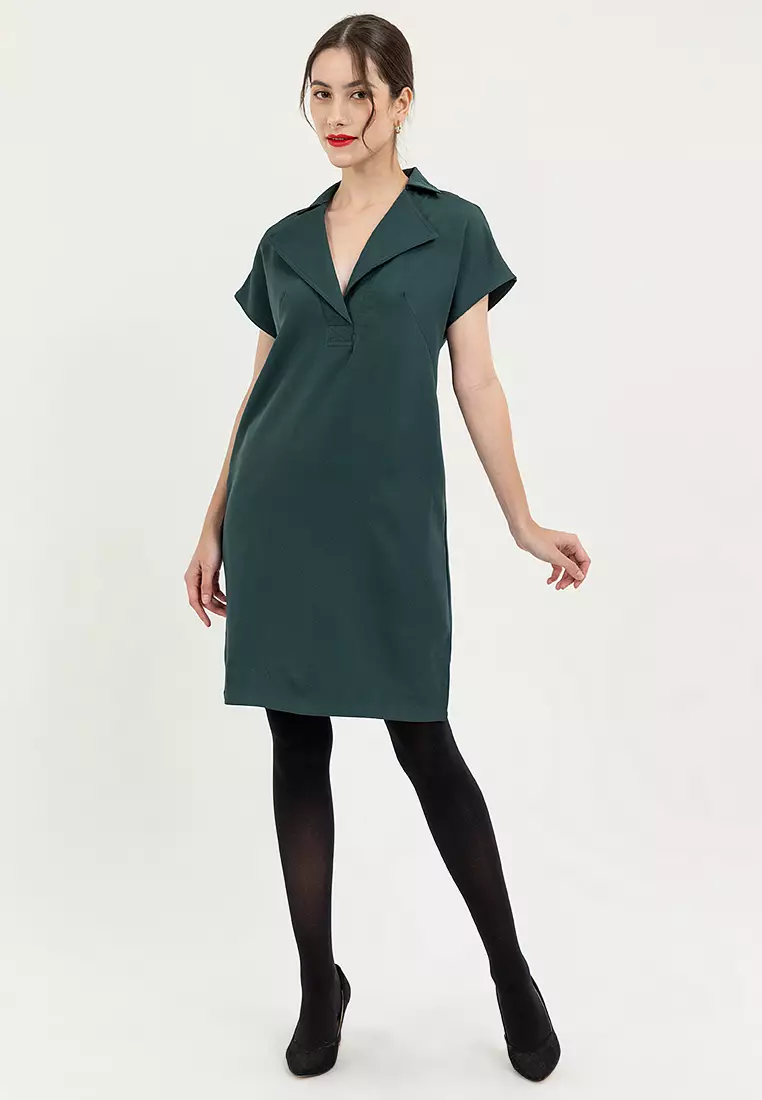 Carvy Collared Column Dress