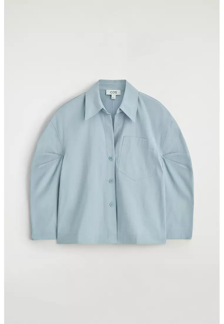 CURVED-SLEEVE COTTON SHIRT