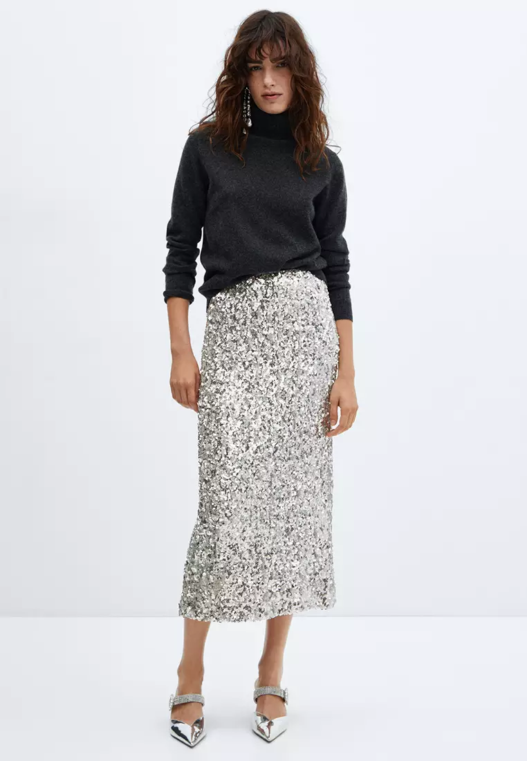 Mango Sequin Midi Skirt 2023 | Buy Mango Online | ZALORA Hong Kong