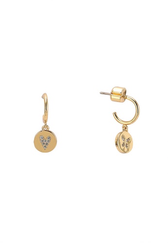 Kate Spade gold Wishes Asymmetrical Huggie Earrings (hz) C2E40AC623F112GS_1