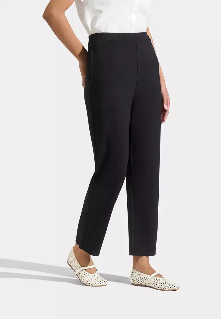 Cozy: Knitted Pull Up Tapered Trousers