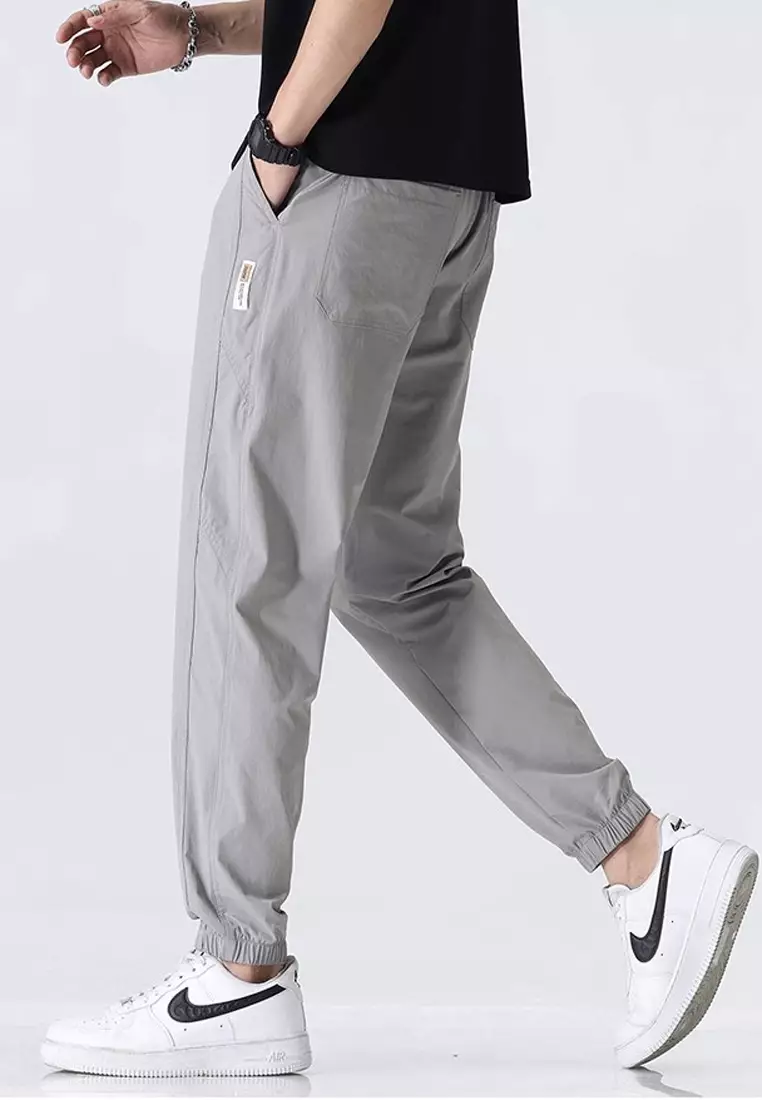 Grey casual joggers cheap