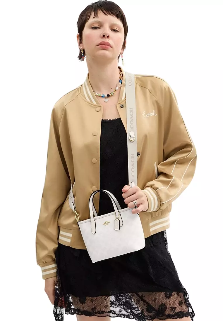 City Mini Tote Bag In Signature Canvas - White/Chalk