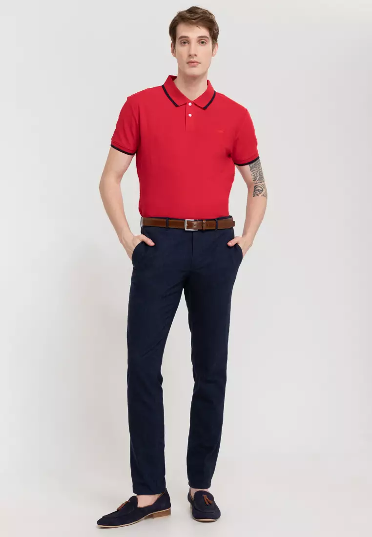 Open Chest Knit Pea Polo Shirt