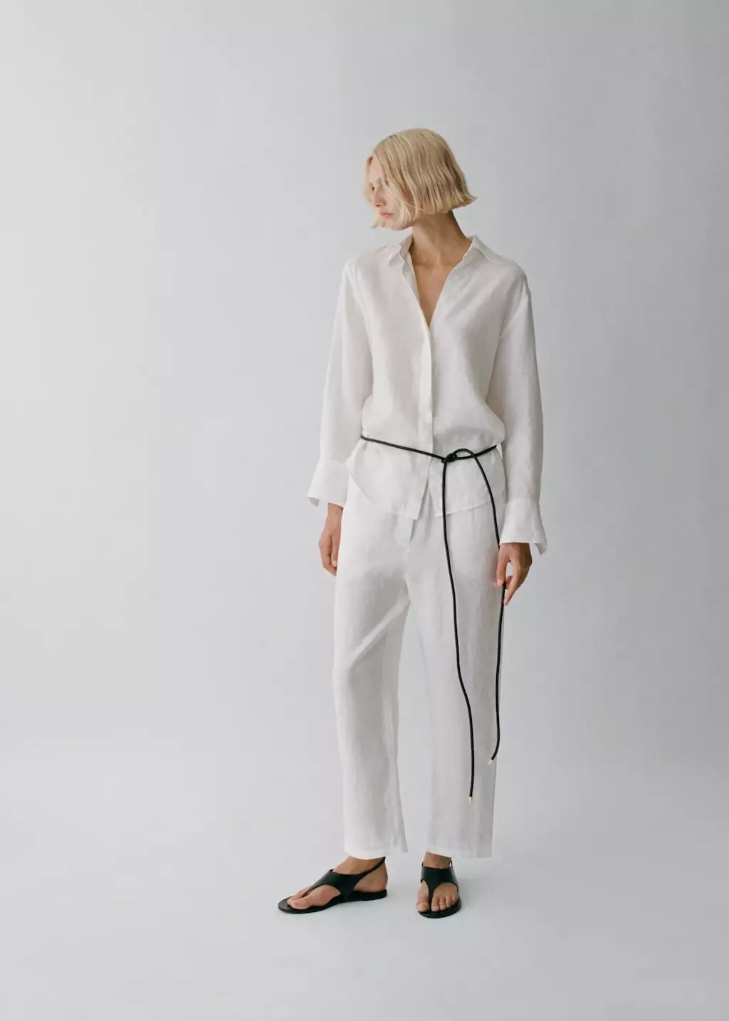 Celana campuran linen straight