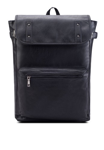 Sesprit台灣官網ide Buckle Detail Faux Leather Backpack, 包, 包