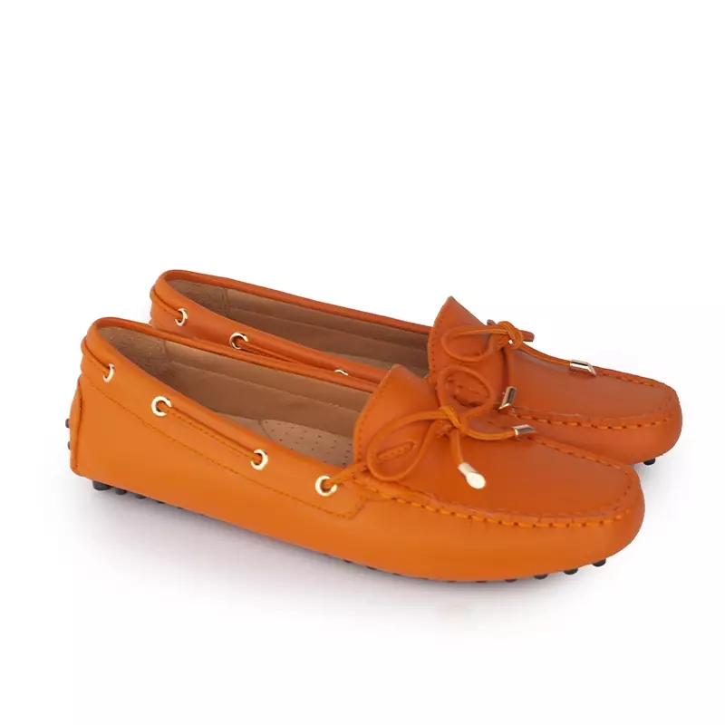 Sepatu Casual Wanita Loafer Moccasin Gino Mariani Ellen Orange