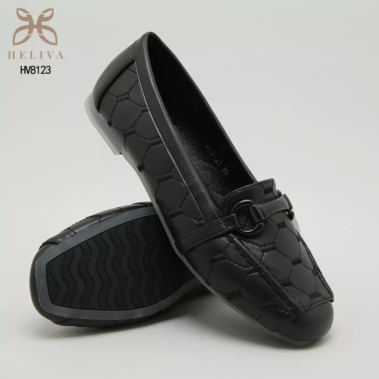 Heliva Abby Sepatu Loafers Slip On Monogram Horsebit