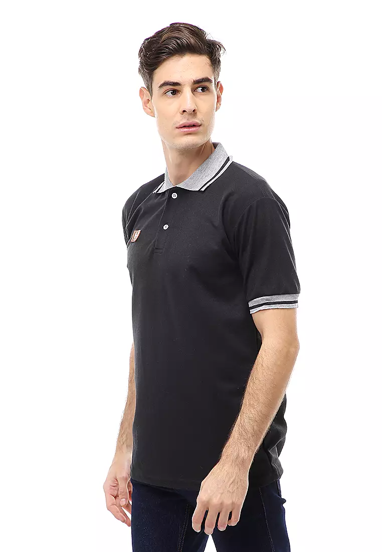 Jack T-Shirt Atasan Kasual Kaos Polos Pria Kerah Lengan Pendek Material Cotton ORIGINAL - Black