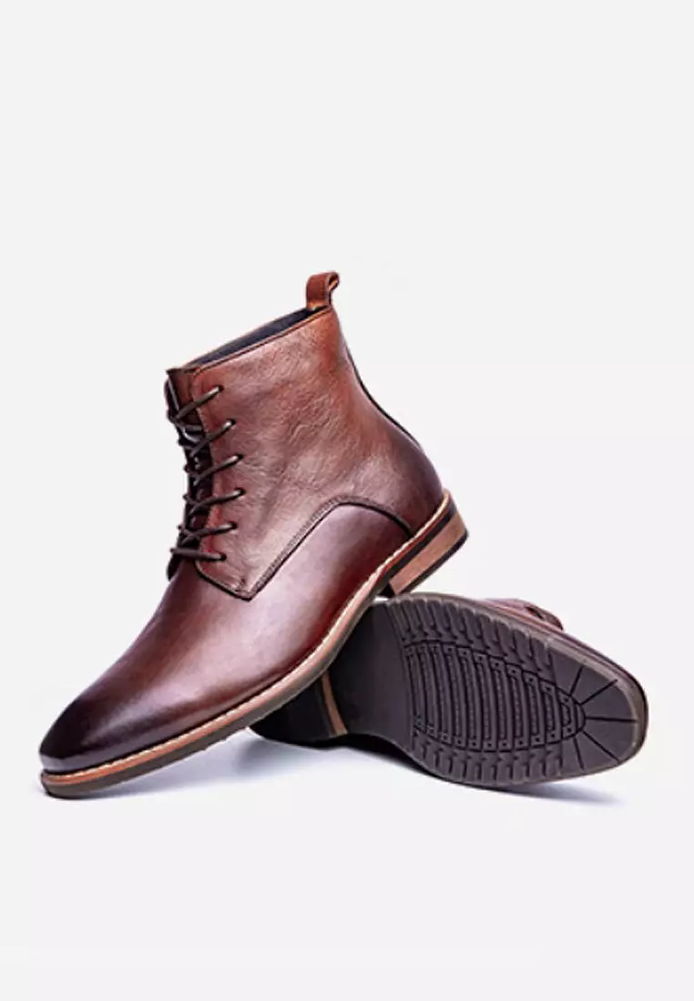 VANSA  Vintage Leather Mid Boots VSM-B02266