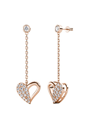 Her Jewellery gold Her Jewellery L'Amour Dangling Earrings (Rose Gold) with Premium Grade Crystals from Austria 05888AC9F68FDDGS_1