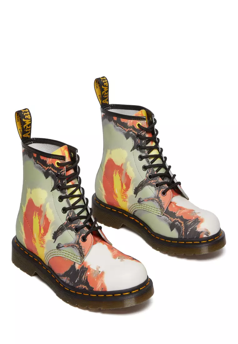1460 TATE 'VOLCANIC FLARE' LEATHER LACE UP BOOTS