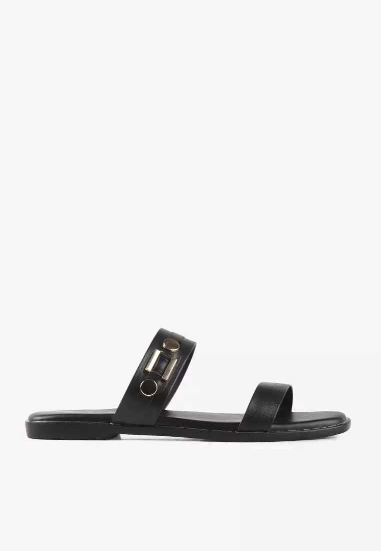 Sandal Slip on Casual Wanita Two Strap L.Nefer