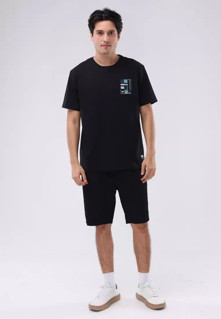 Round Neck Streaky Short Sleeves