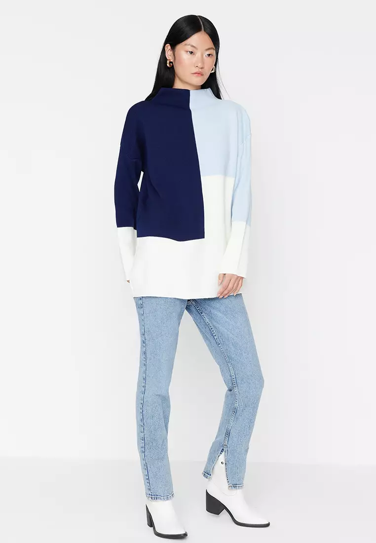 Colour Block Knitted Sweater