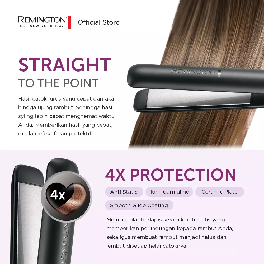 Remington Catokan Pelurus Rambut Ceramic Glide S3700