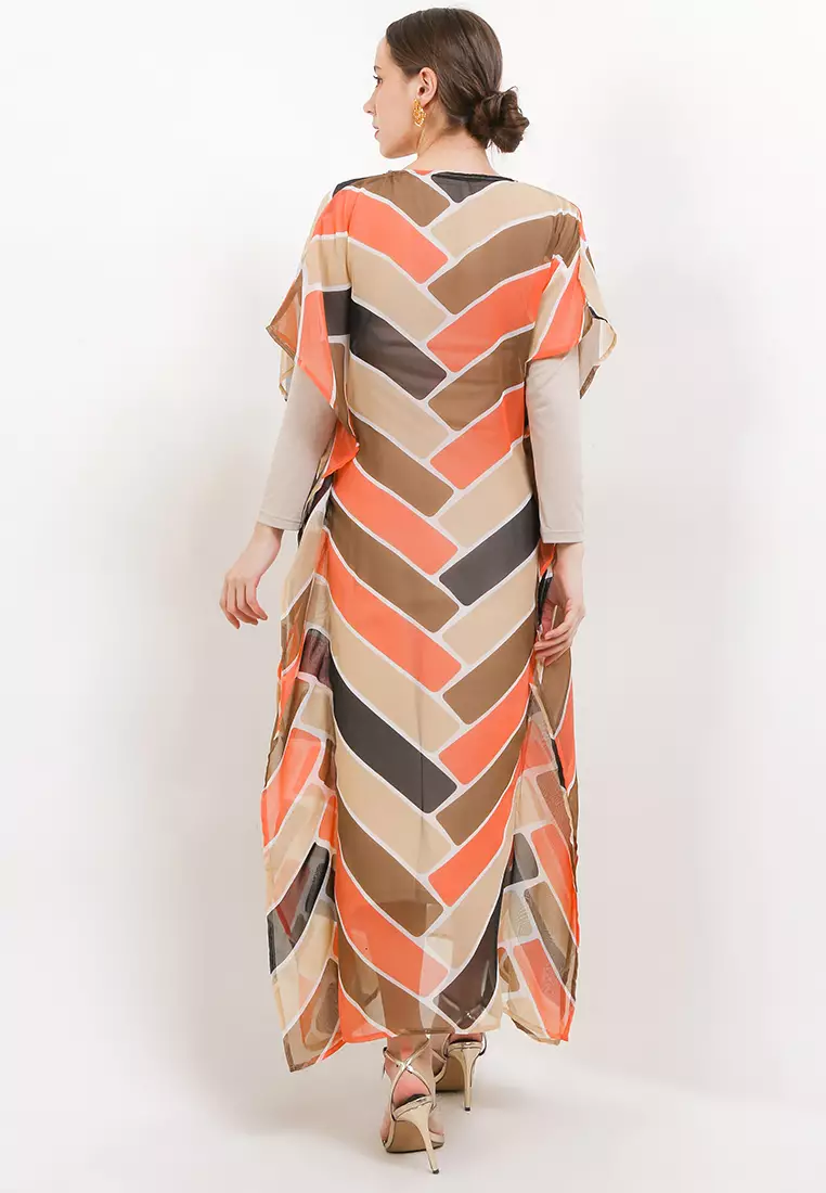 Chanira Festive Rifah Kaftan-Orange Multi
