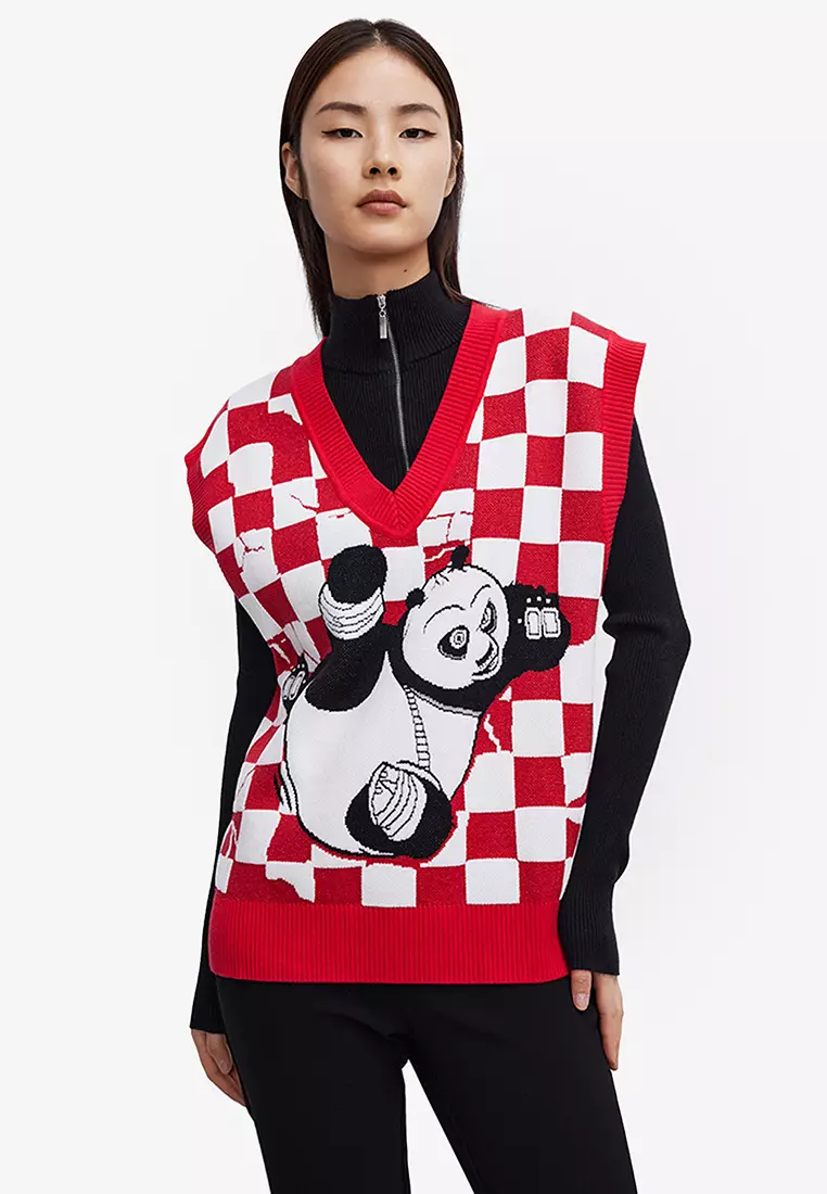 Kung Fu Panda Checkered Sweater Vest