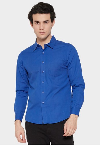 YEGE blue YEGE Long Sleeve Solid Shirt 4043 9BA9FAAC91C22DGS_1