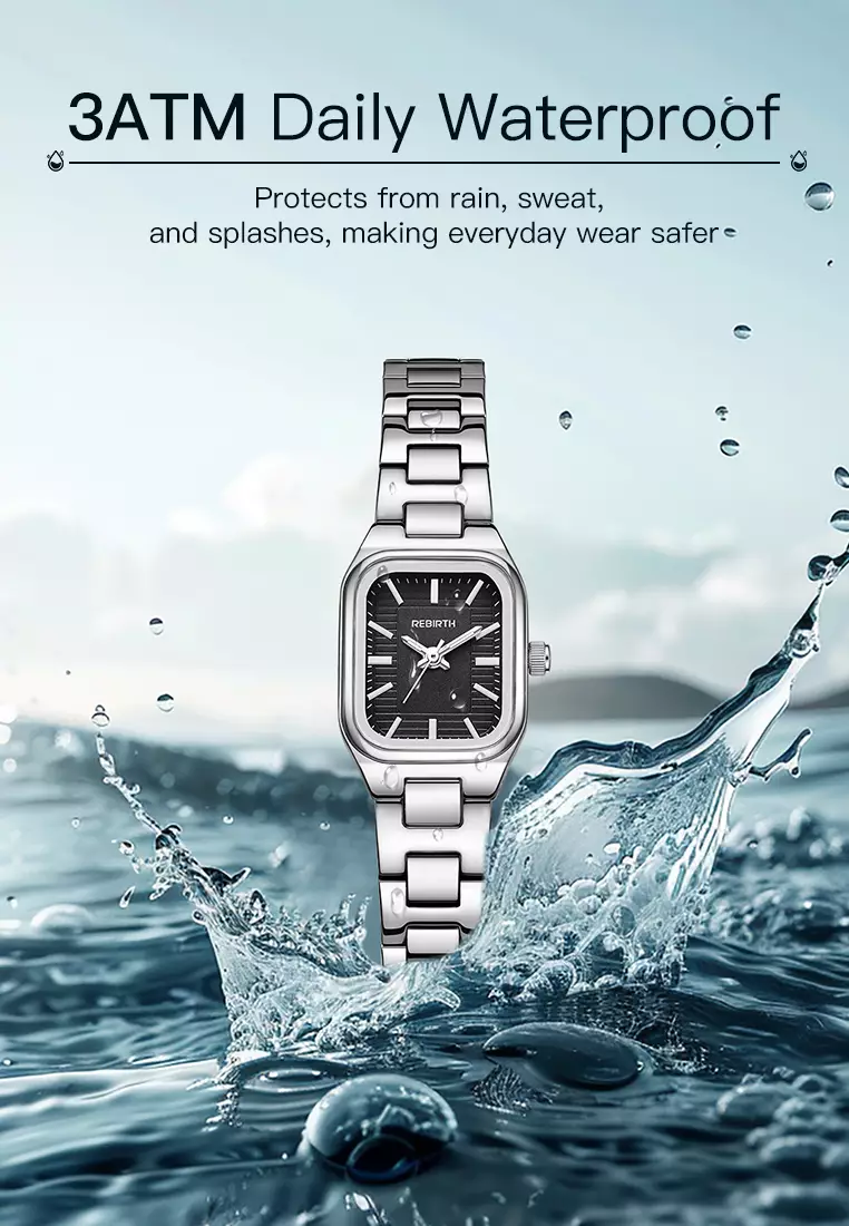 Jam Tangan Wanita Original Korea Fashion Anti Air Tali Stainless Steel Jam Tangan Cewek silverblack
