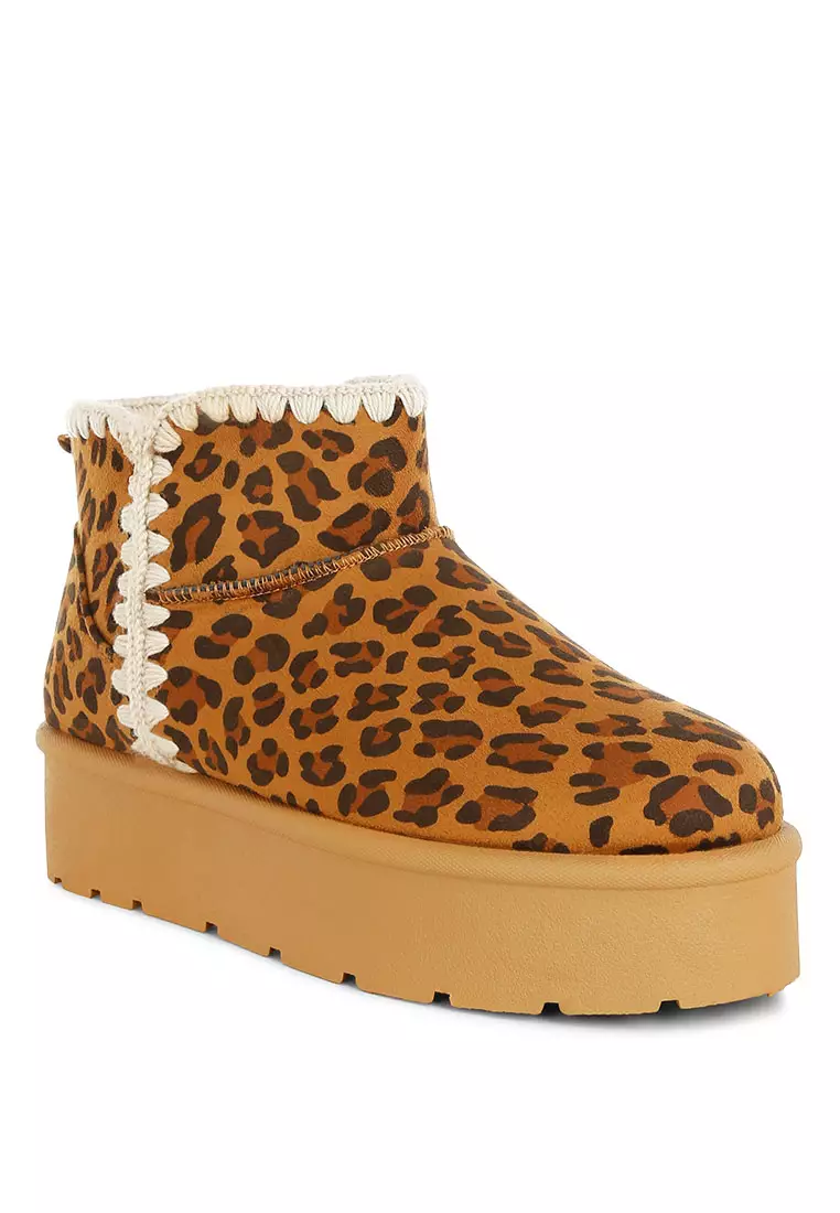 Leopard Print Snow Boots
