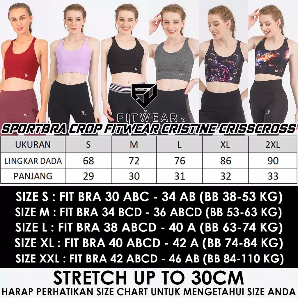 FITWEAR - CRISTINE CRISSCROSS CROP-BRA - RED