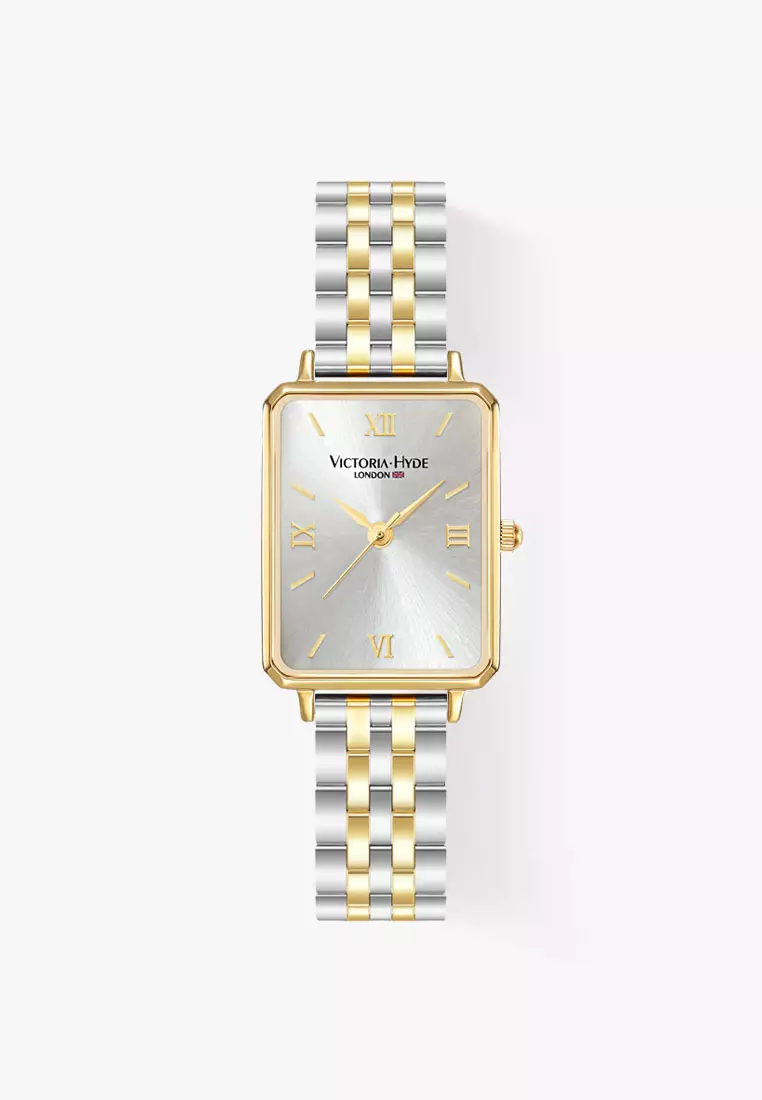 Hampton 22×28mm女士手表 銀色表盤 優雅金色矩形表盤 304不鏽鋼表帶 - 金色