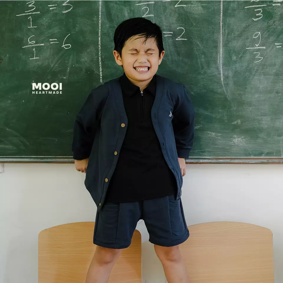 Mooi Celana Pendek Anak Luke Short Pants - Steel Navy