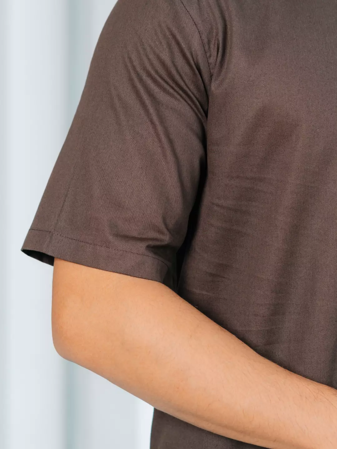 Adyatma Baju Koko Jubah Gamis Pria COTTON COMBED TWILL Mahogany Regular Fit Baju Muslim Pria Lengan Pendek