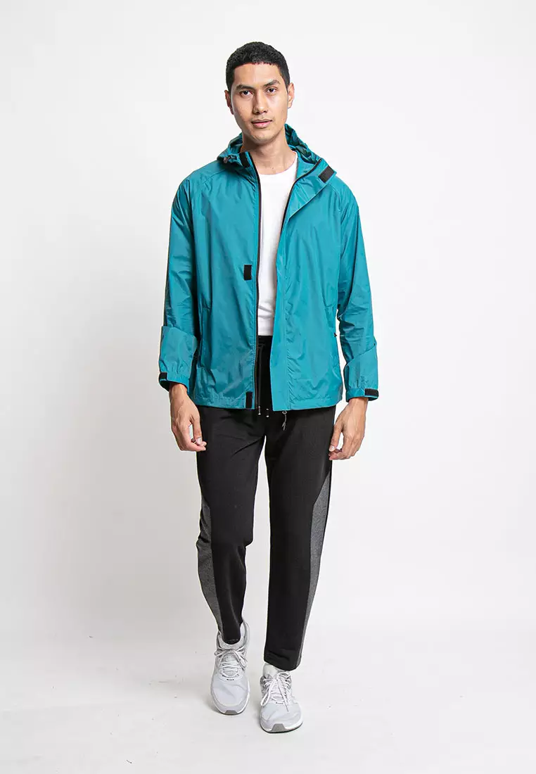 Forest Premium Windbreaker Men Jacket Reflective Jogging Running Waterproof Jacket - 30392-46KGreen