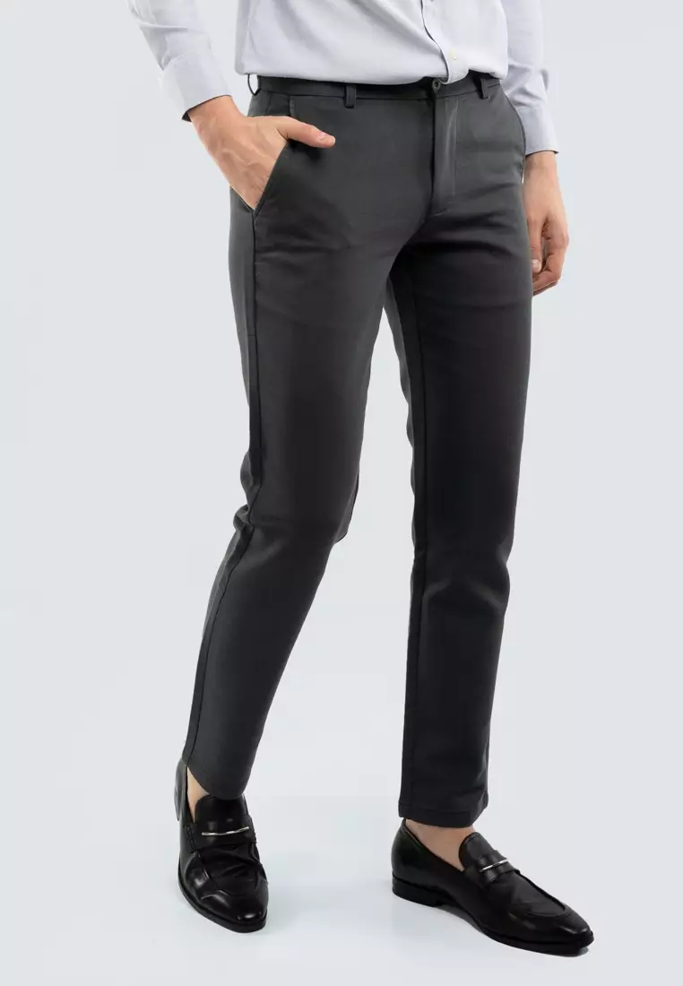 Polo Haus - Men’s Cotton Mix Regular Fit Flat Front Cotton Pant