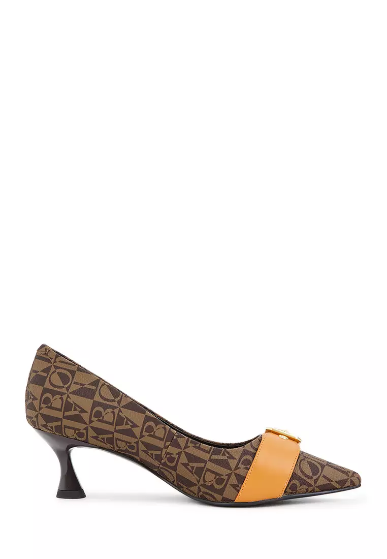 Discount on BONIA  shoes - SKU: Monogram Brown Marcella Monogram Pump Heels