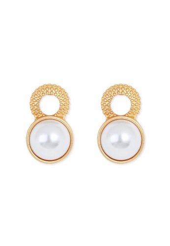 A-Excellence gold Faux Pearl in Gold Circle Earrings E5323AC0D3903EGS_1
