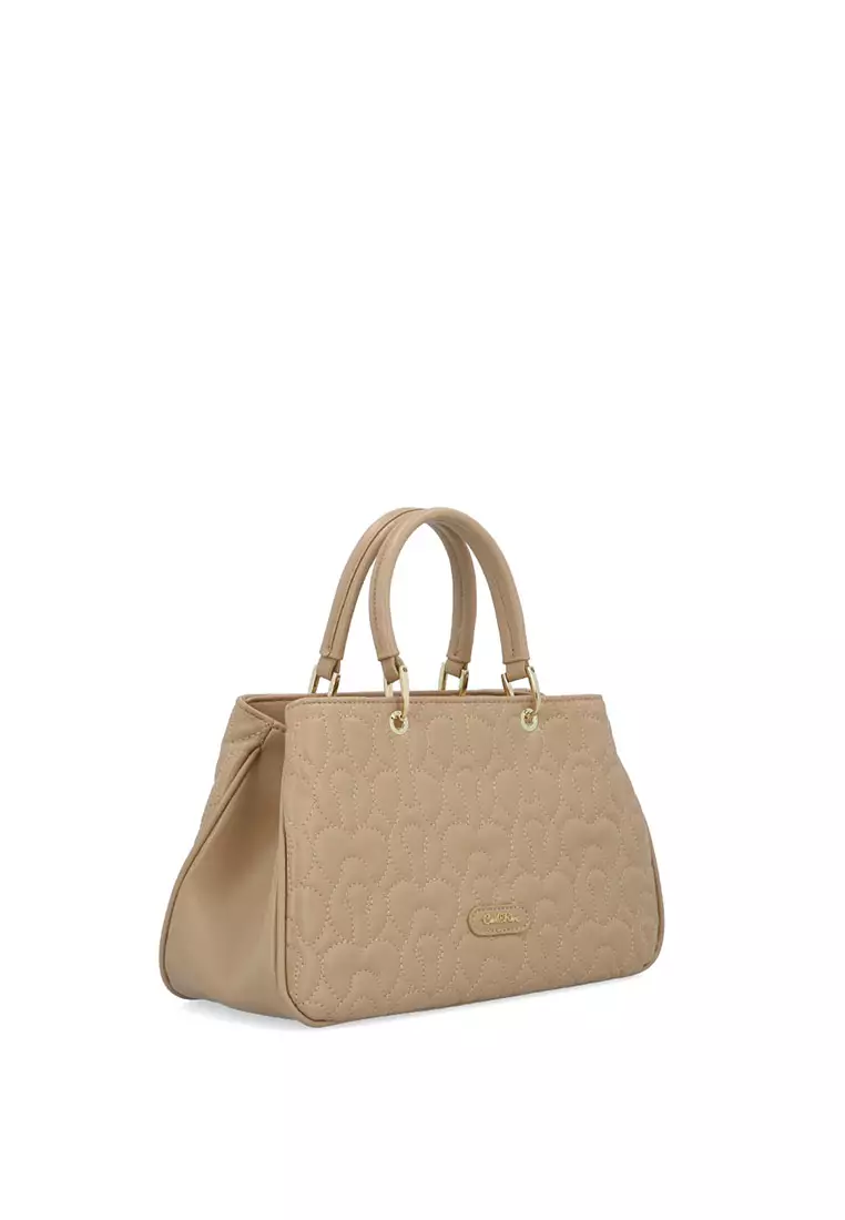Buy Carlo Rino Vega Quilted Top Handle - Dark Beige 2026 Online | ZALORA