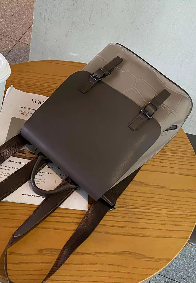 Buy ZITIQUE Color grain facial leather backpack 2025 Online