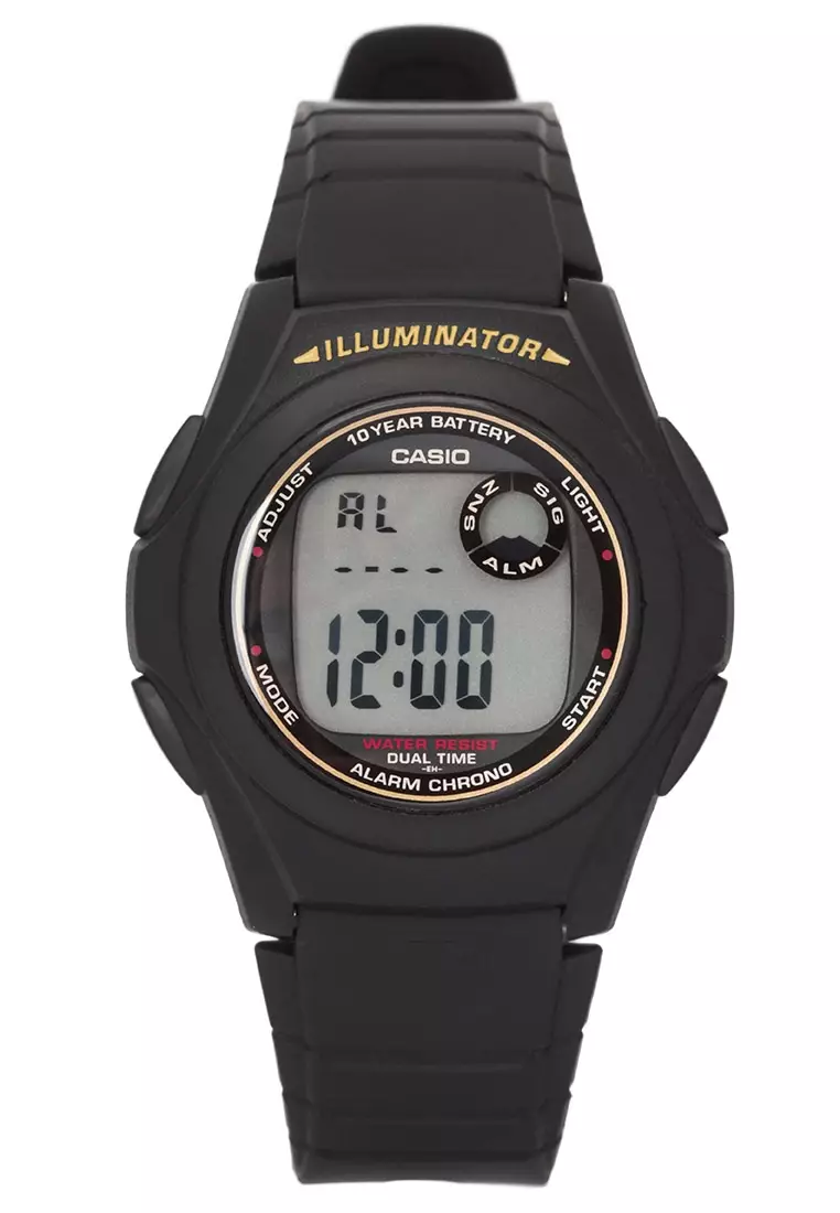 Casio Jam Tangan - Black - Resin - F-200W-9ADF